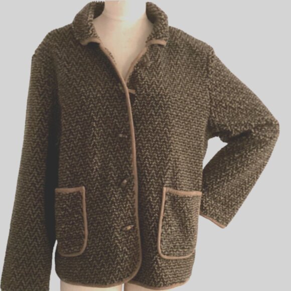 ORVIS Boucle Teddy Bear Fleece Textured Jacket XL #54E - Picture 1 of 11